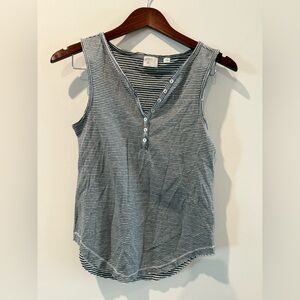 Anthropologie Monochrome Striped V-Neck Tank Size XS